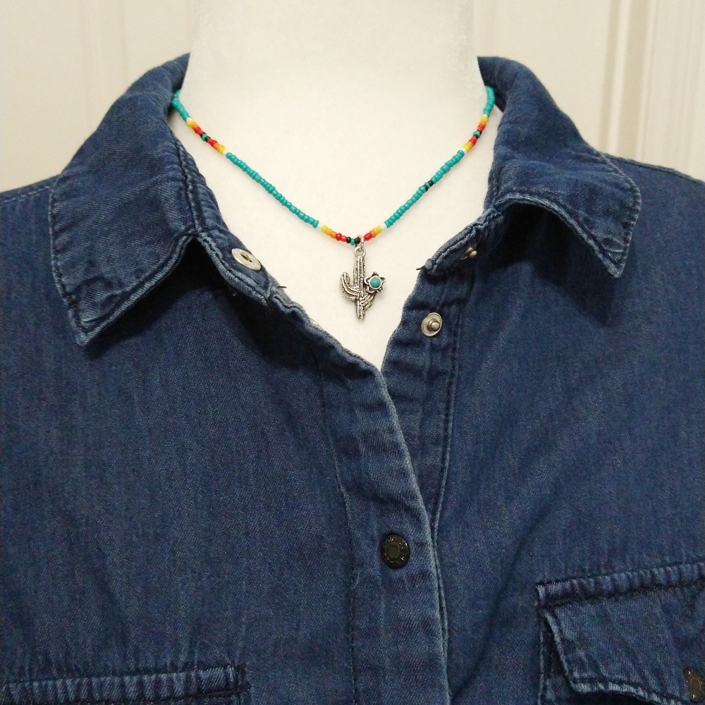 Cactus Seed Bead Choker Necklace ♥️ - Picture 3 of 4